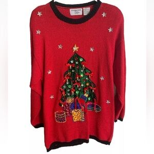 Vintage size 1 fashion only XL Christmas sweater bells and sparkle